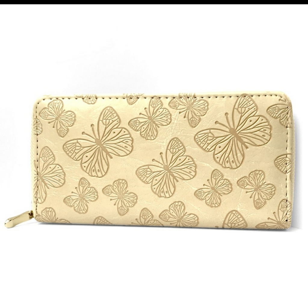 SaleCute Butterfly Creamy Light Beige Wallets